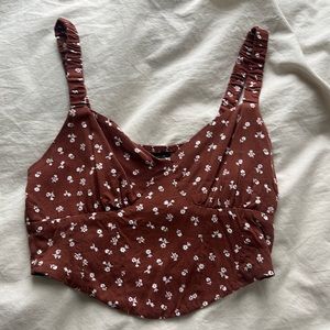 Brown floral top